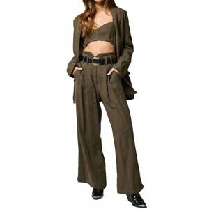 NEW STILLWATER stretch linen knotch waist pants in palma